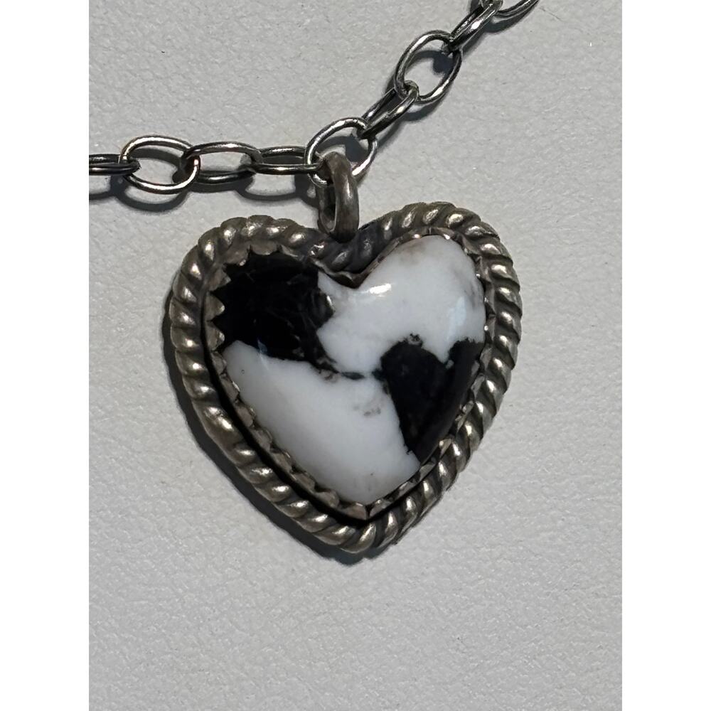 White Buffalo Four Heart Necklace Sterling Silver 20" Chain